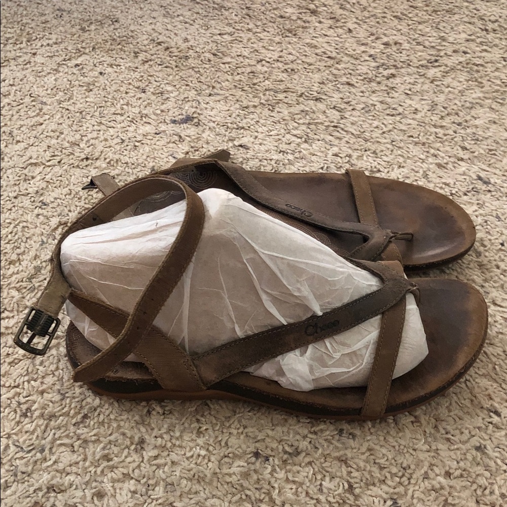Chaco Brown Leather Strappy Sandals